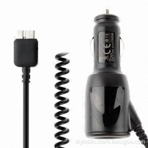 New Arrival Micro USB V3.0 Coiled Cable Car Charger for Samsung Galaxy Note III/N9000, 40cm Length